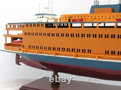 Modèle réduit de bateau en bois du ferry de Staten Island de 24 pouces NEUF