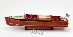 Modèle réduit de bateau en bois fait main Chris Craft Runabout prêt pour RC