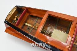 Modèle réduit de bateau en bois fait main Chris Craft Runabout prêt pour RC