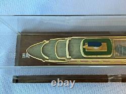 Modèle réduit du paquebot de croisière SS Oceanic à l'échelle, style Vintage, de la compagnie Home Lines, présenté dans une boîte en bois de 14 pouces.