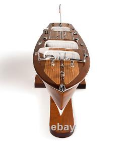 Modèle réduit en bois du bateau de vitesse Chris Craft Triple Cockpit 25 Classic Runabout Neuf