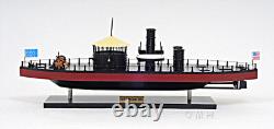 Modèle réduit en bois du cuirassé USS Monitor de la guerre civile - Bateau de guerre de la marine américaine 24