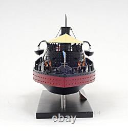 Modèle réduit en bois du cuirassé USS Monitor de la guerre civile - Bateau de guerre de la marine américaine 24