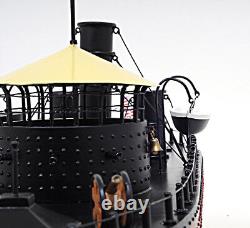 Modèle réduit en bois du cuirassé USS Monitor de la guerre civile - Bateau de guerre de la marine américaine 24