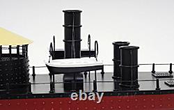 Modèle réduit en bois du cuirassé USS Monitor de la guerre civile - Bateau de guerre de la marine américaine 24
