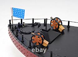 Modèle réduit en bois du cuirassé USS Monitor de la guerre civile - Bateau de guerre de la marine américaine 24