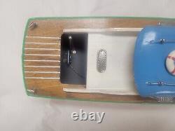 Modèles scientifiques en bois Vintage KMK Kokusai de bateaux avec moteur, boîte et piles