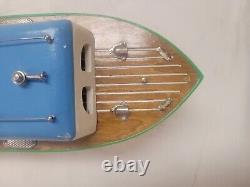 Modèles scientifiques en bois Vintage KMK Kokusai de bateaux avec moteur, boîte et piles