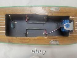 Modèles scientifiques en bois Vintage KMK Kokusai de bateaux avec moteur, boîte et piles
