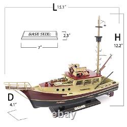 NAUTIMALL Mâchoires Orca Modèle de bateau en bois Bateau de pêche au requin Pré-assemblé Antique