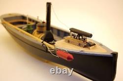 Naval Historical Society 1.24 Scale Bois et métal Kit de maquette de bateau-torpilleur de la guerre civile américaine USN Picket Boat #1