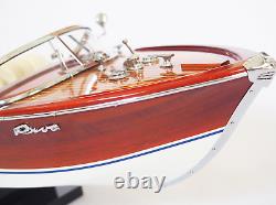 Nouveau modèle réduit de bateau Riva Aquarama 21 en bois de qualité avec siège crème L50, cadeau de Noël