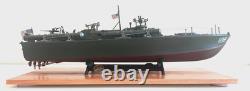 PT-109 DE LA SECONDE GUERRE MONDIALE COMMANDÉ PAR LE LTJG. JOHN KENNEDY - Échelle 1:72 CONSTRUIT PAR UN PROFESSIONNEL AVEC SOCLE EN BOIS