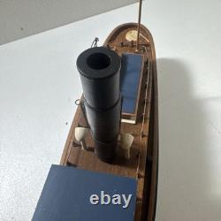 RARE Maquette de bateau en bois fabriquée à la main du remorqueur de Baltimore, avec accessoires en laiton