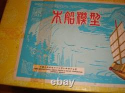 RARE maquette vintage en bois des années 1960 de jonque d’exportation des Arts et Métiers nationaux chinois, très bon état