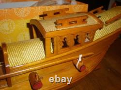 RARE maquette vintage en bois des années 1960 de jonque d’exportation des Arts et Métiers nationaux chinois, très bon état