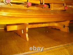 RARE maquette vintage en bois des années 1960 de jonque d’exportation des Arts et Métiers nationaux chinois, très bon état