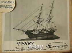 Rare Bluejacket Navire Modèle En Bois Kit Uss Perry, 10 Armes À Feu De Brigue 1843 Complet