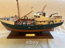 Rare Chalutier Le Marignan Concarneau 1970 Modèle de Bateau de Pêche en Bois Énorme 23