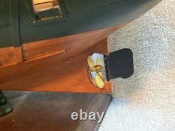 Rare Chalutier Le Marignan Concarneau 1970 Modèle de Bateau de Pêche en Bois Énorme 23