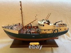 Rare Chalutier Le Marignan Concarneau 1970 Modèle de Bateau de Pêche en Bois Énorme 23