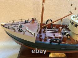 Rare Chalutier Le Marignan Concarneau 1970 Modèle de Bateau de Pêche en Bois Énorme 23