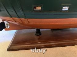 Rare Chalutier Le Marignan Concarneau 1970 Modèle de Bateau de Pêche en Bois Énorme 23