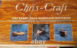 Rare Kit de Bateau Modèle Chris Craft en Acajou Runabout à Dos en Baril 1940 # 1234