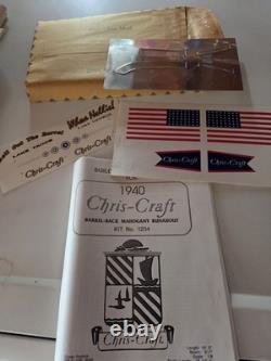 Rare Kit de Bateau Modèle Chris Craft en Acajou Runabout à Dos en Baril 1940 # 1234