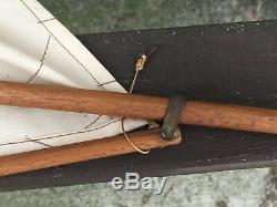 Rare Vintage Jacrim Seaworthy Bateaux Toy Modèle Étang En Bois Location Nuage Volant