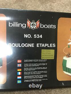 Rare Vtg Bateaux De Facturation No. 534 Boulogne Etaples Kit Modèle En Bois Scellé