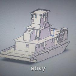 Remorqueur télécommandé en structure de bois, kit de modèle de bateau RC en matériaux pour navires