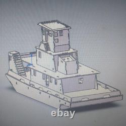Remorqueur télécommandé en structure de bois, kit de modèle de bateau RC en matériaux pour navires