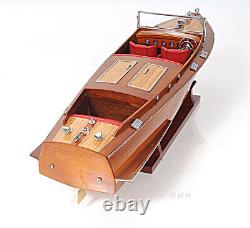 Réplique de modèle de bateau en bois de taille moyenne Chris Craft Runabout