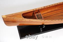 Réplique de modèle de bateau en canoë en bois de 44 pouces - Neuf