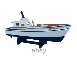Réplique en bois du bateau SS Minnow de l'île de Gilligan 14 pouces entièrement assemblée