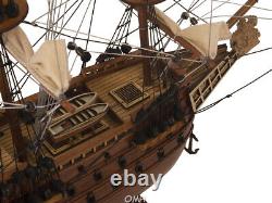 Réplique neuve du modèle réduit en bois du bateau HMS Sovereign of the Seas de 20 pouces