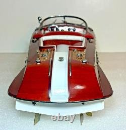 Riva Aquarama 21 Maquette de Bateau en Bois Classique Runabout Italien avec Détails