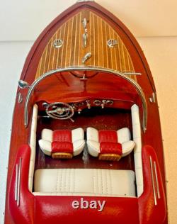 Riva Aquarama 21 Maquette de Bateau en Bois Classique Runabout Italien avec Détails