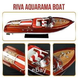 Riva Aqurama 53cm (21) Modèle de Bateau à Moteur en Bois Fait Main Décoration Cadeau