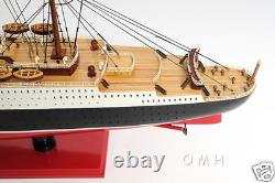 Rms Queen Mary Ocean Liner Modèle En Bois 40 Cunard Navire De Croisière Fabriqué À La Main Nouveau