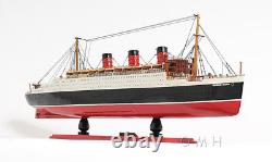 Rms Queen Mary Ocean Liner Modèle En Bois 40 Cunard Navire De Croisière Fabriqué À La Main Nouveau
