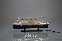 Rms Titanic Cruise Ship Led Lights 32 Paquebot Bois Modèle Bateau Assemblé