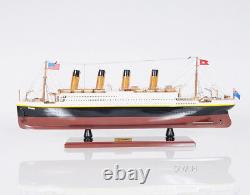 Rms Titanic Ocean Liner Avec Lumières 32 Wood Modèle White Star Line Navire De Croisière Nouveau