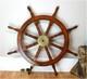 Roues De Navire En Bois Vintage Maritime Nautique 36 Pouces Avec Volant En Laiton De 3 Pieds