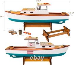 SAILINGSTORY Modèle de Bateau de Homard Classique en Bois Décoratif 16,2, Teal
