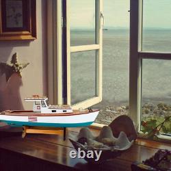 SAILINGSTORY Modèle de Bateau de Homard Classique en Bois Décoratif 16,2, Teal
