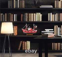 SAILINGSTORY Modèle de Bateau de Pêche en Bois Décor de Modèle de Bateau Rouge