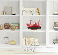 SAILINGSTORY Modèle de Bateau de Pêche en Bois Décor de Modèle de Bateau Rouge