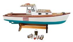SAILINGSTORY Modèle de bateau de pêche au homard classique en bois Décoration bateau maquette nautique